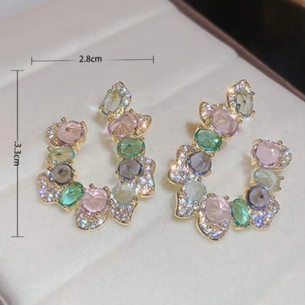 Colorful CZ Diamond Hoops